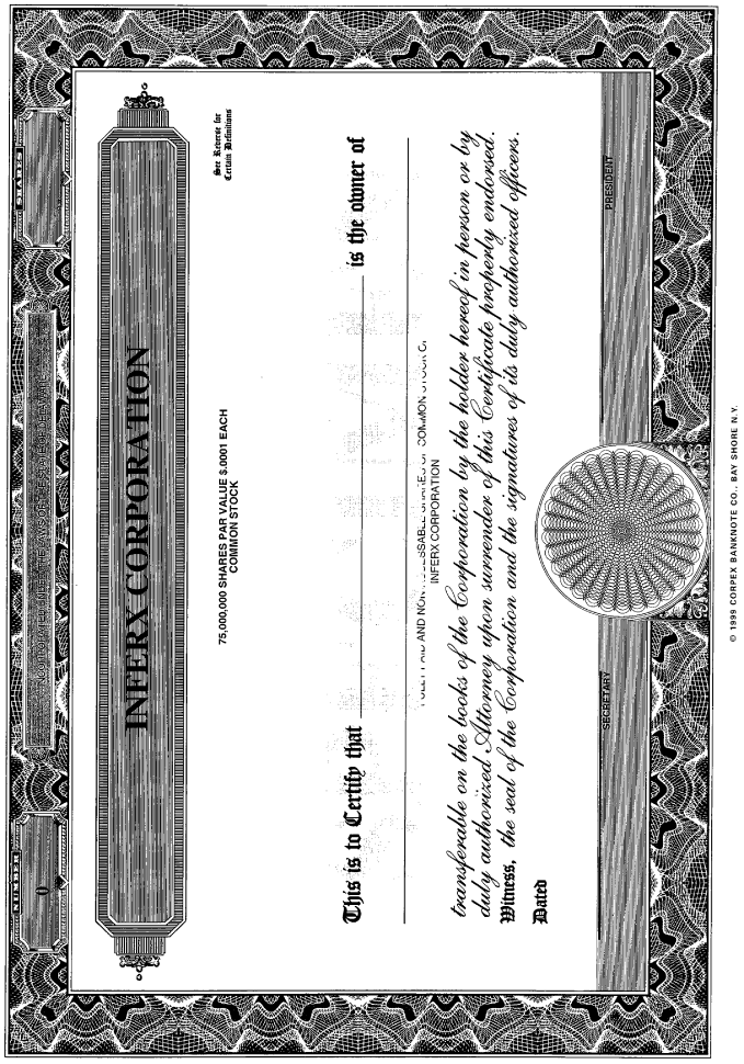 (OBVERSE STOCK CERTIFICATE)