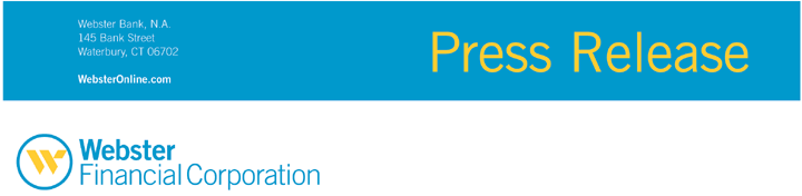 (WEBSTER FINANCIAL CORPORATION PRESS RELEASE)