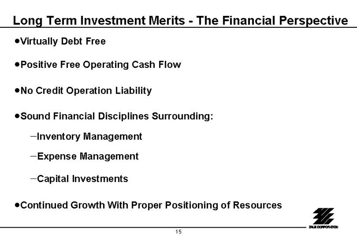 (LONG TERM INVESTMENT MERITS - THE FINANCIAL PERSPECTIVE)