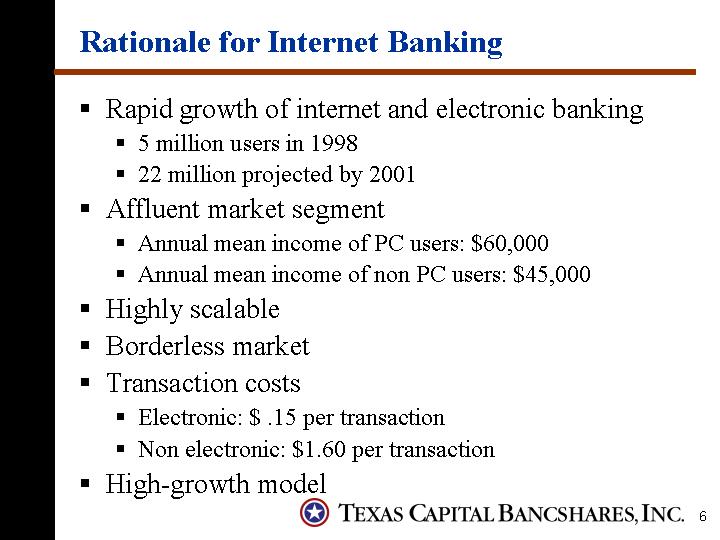 (RATIONALE FOR INTERNET BANKING)