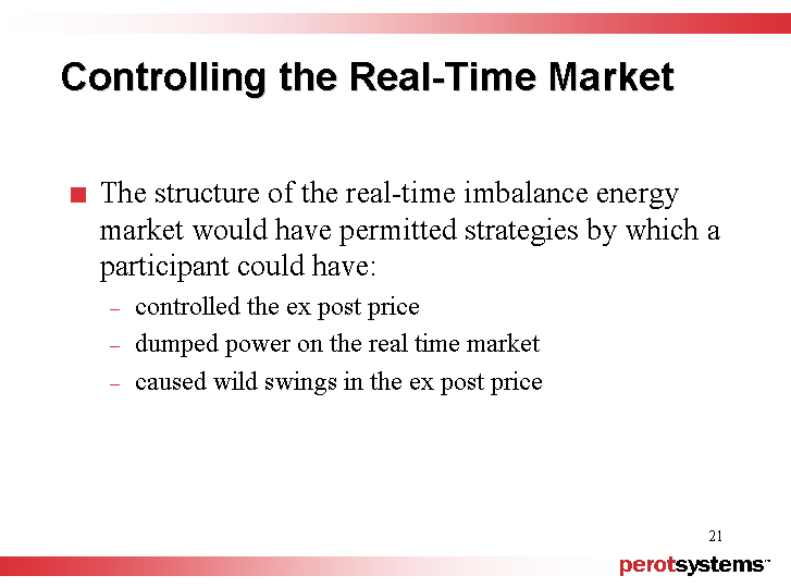 (CONTROLLING THE REAL-TIME MARKET)