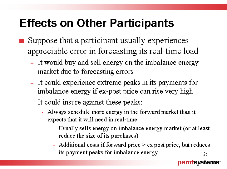 (EFFECTS ON OTHER PARTICIPANTS)