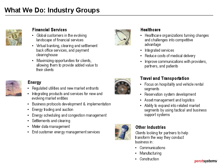 (WHAT WE DO: INDUSTRY GROUPS)