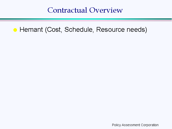 (CONTRACTUAL OVERVIEW)