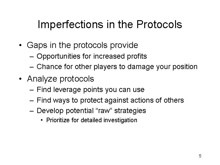 IMPERFECTIONS IN THE PROTOCOLS