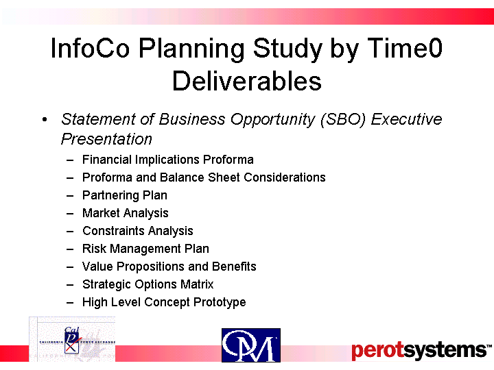 INFOCO PLANNING STUDY BY TIME0