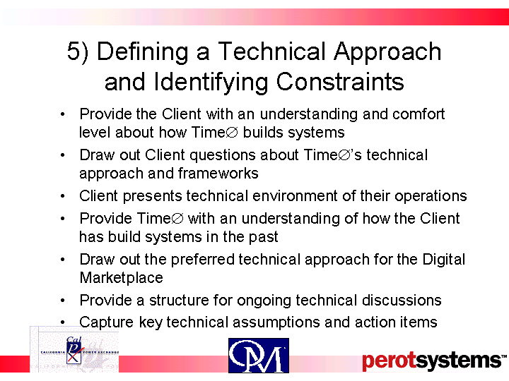 5) DEFINING A TECHNICAL APPROACH AND IDENTIFYING CONSTRAINTS