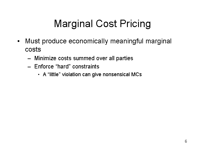 MARGINAL COST PRICING