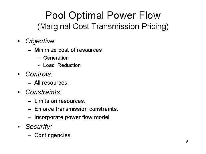 POOL OPTIMAL POWER FLOW