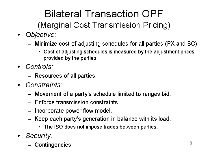 BILATERAL TRANSACTION OPF