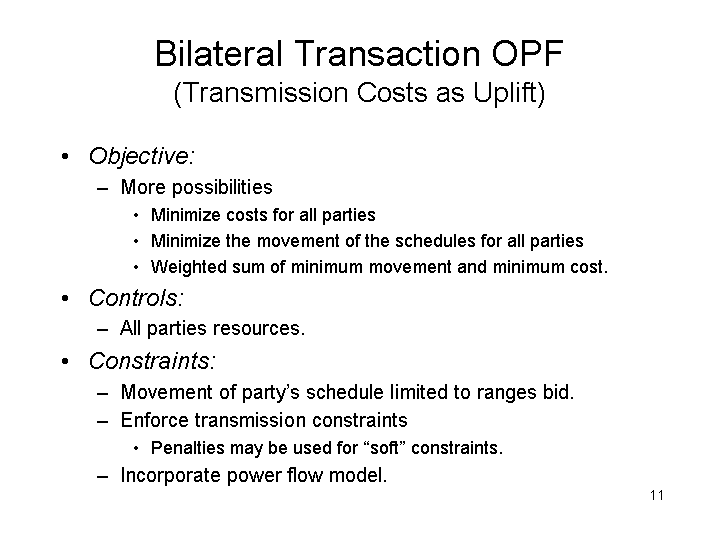 BILATERAL TRANSACTION OPF