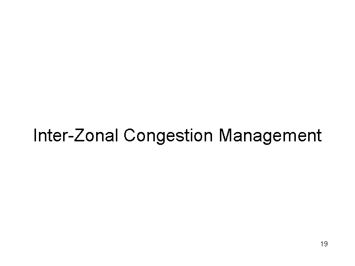 INTER-ZONAL CONGESTION MANAGEMENT