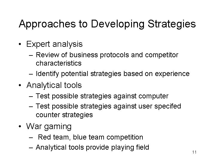 (APPROACHES TO DEVELOPING STRATEGIES)