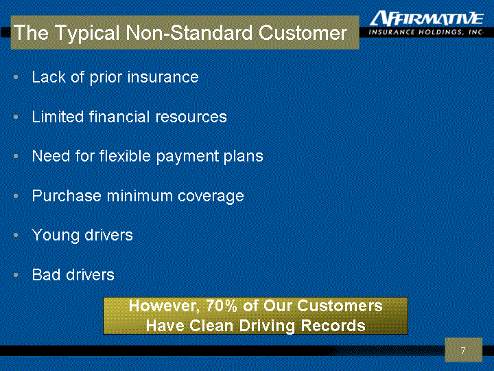 (THE TYPICAL NON-STANDARD CUSTOMER SLIDE)