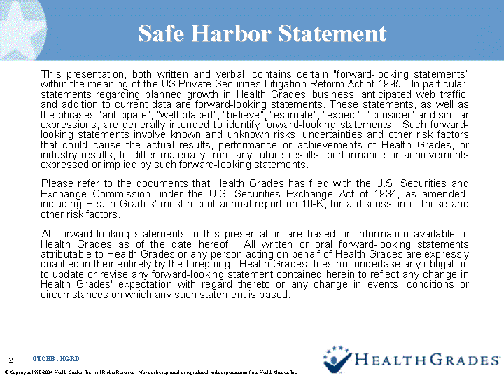 (SAFE HARBOR STATEMENT IMAGE)