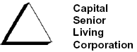 (CAPITAL SENIOR LIVING CORPORATION)