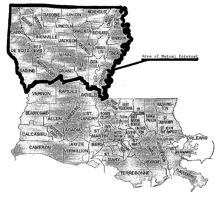 (MAP OF LOUISIANA)