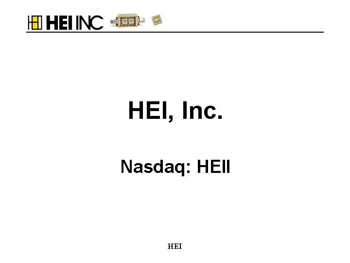 (HEI, INC. BACK COVER)