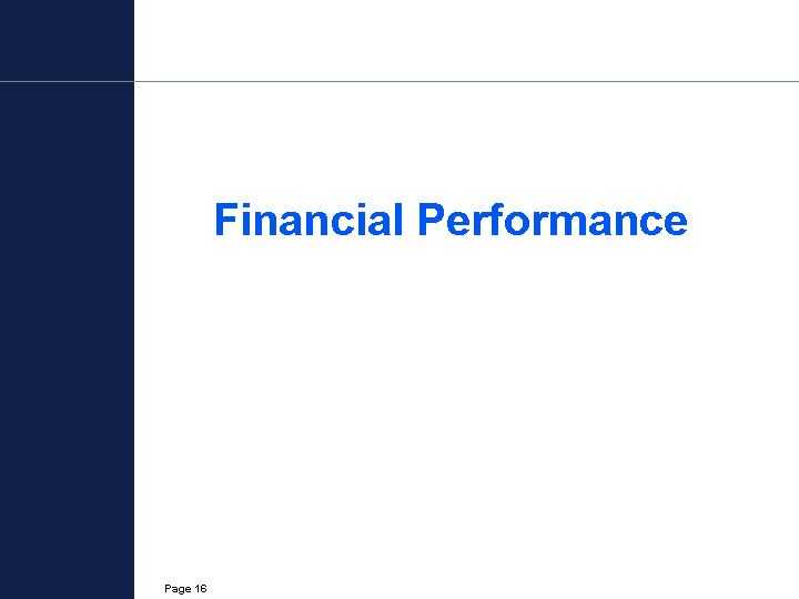 (POWERPOINT SLIDE OF FINANCIAL PERFORMANCE COVER)