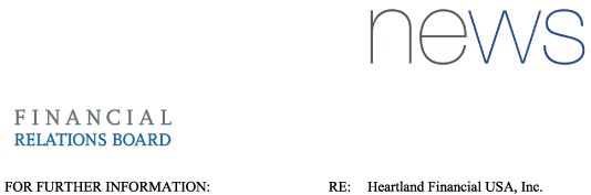 (Heartland Financial Letterhead)