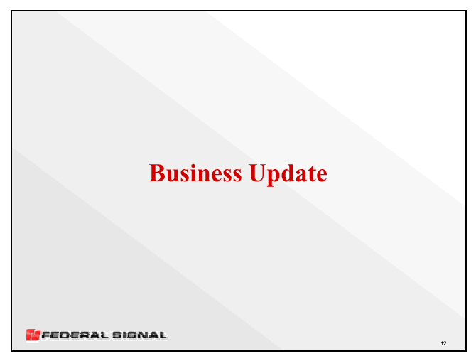 (BUSINESS UPDATE)