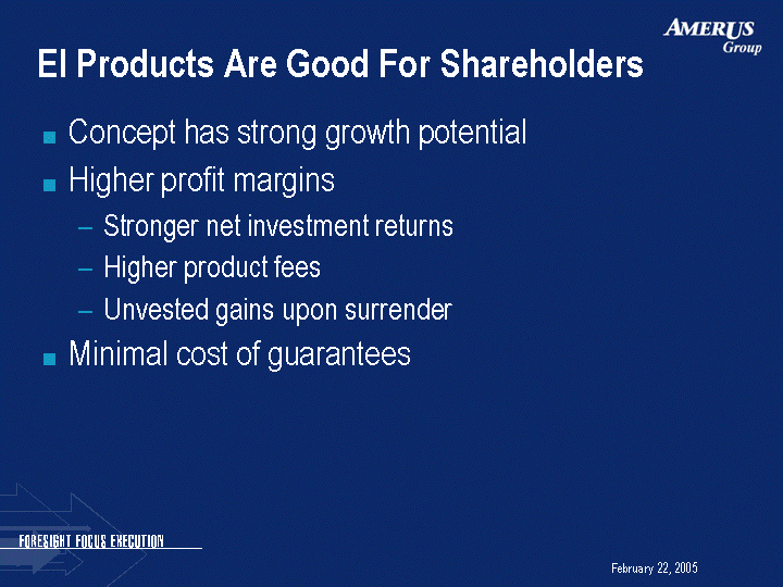 (EI PRODUCTS ARE GOOD FOR SHAREHOLDERS IMAGE)