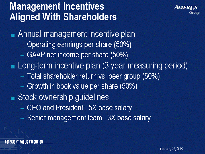(MANAGEMENT INCENTIVES ALIGNED WITH SHAREHOLDERS IMAGE)