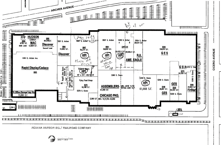 (INDIANA HARBOR BELT RAILROAD COMPANY AREA MAP)