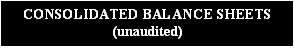 (CONSOLIDATED BALANCE SHEETS)