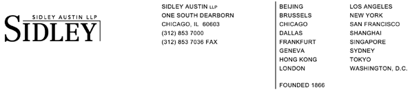 (SIDLEY LETTERHEAD)