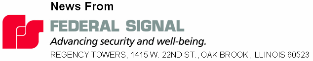 (FEDERAL SIGNAL LETTERHEAD)