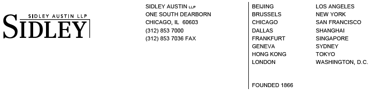 (SIDLEY LETTERHEAD)