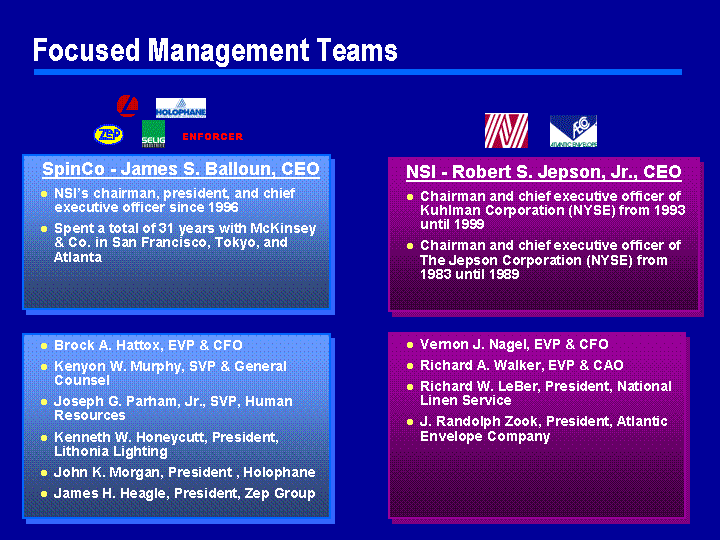 (Focused Management Teams)