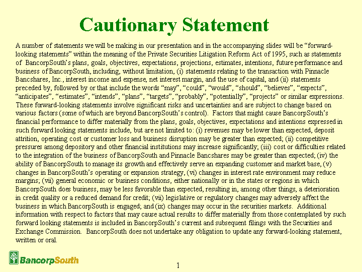 (Cautionary Statement)