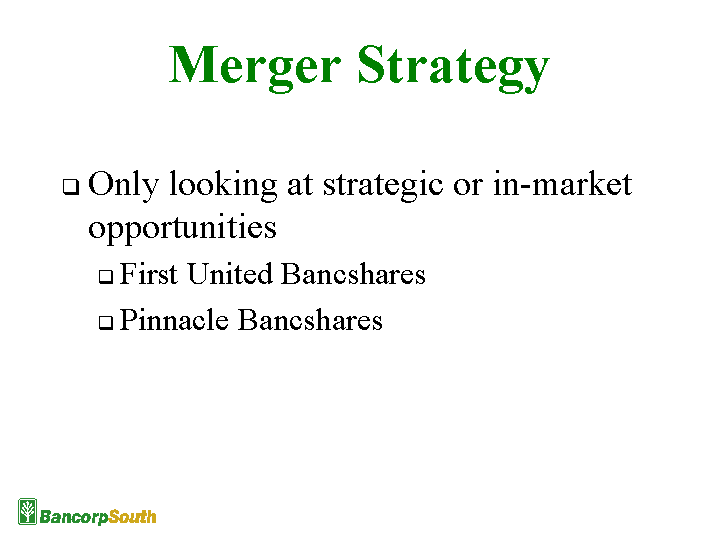 MERGER STRATEGY