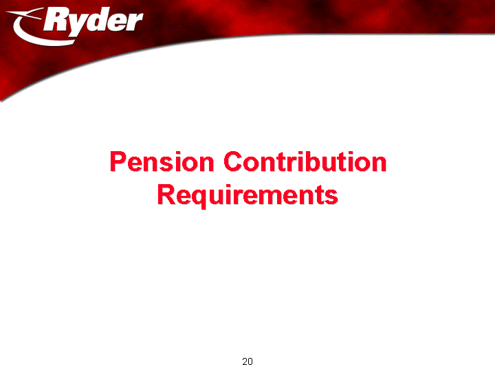 PENSION CONTRIBUTION REQUIREMENTS COVER PAGE