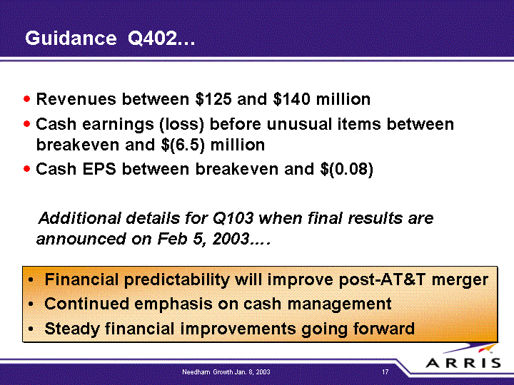 Guidance Q402