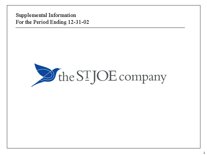 Supplemental Information For the Period Ending 12-31-02