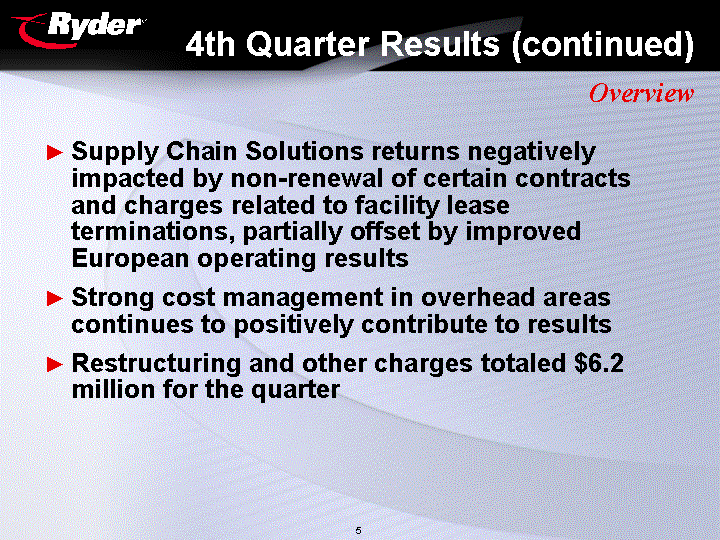 (4th Quarter Results (Continued)