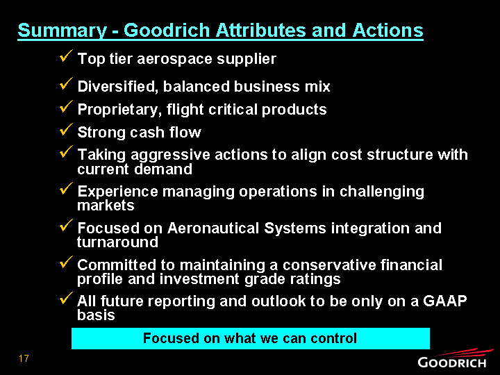 SUMMARY GOODRICH ATTRIBUTES AND ACTIONS