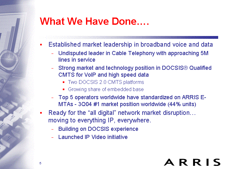 WHAT WE HAVE DONE....