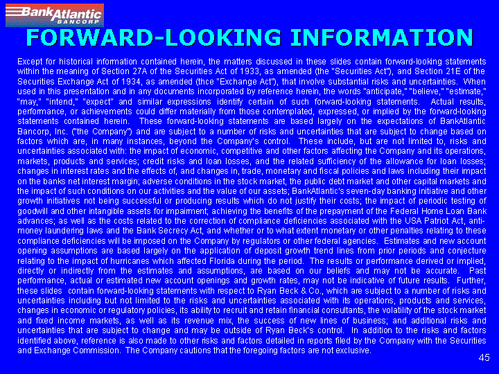 (FORWARD-LOOKING INFORMATION)