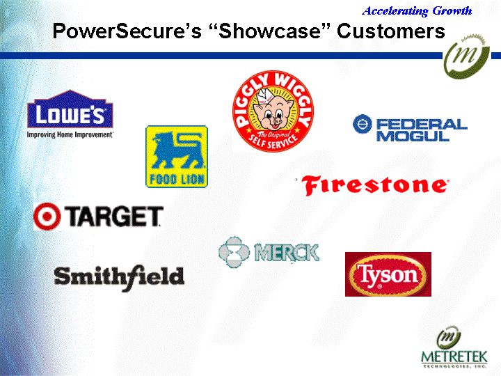 (POWERSECURE’S “SHOWCASE” CUSTOMERS IMAGE)