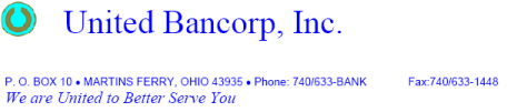 (UNITED BANCORP, INC. LOGO)