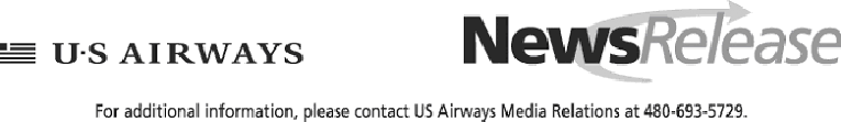 (US AIRWAYS NEWS RELEASE LOGO)