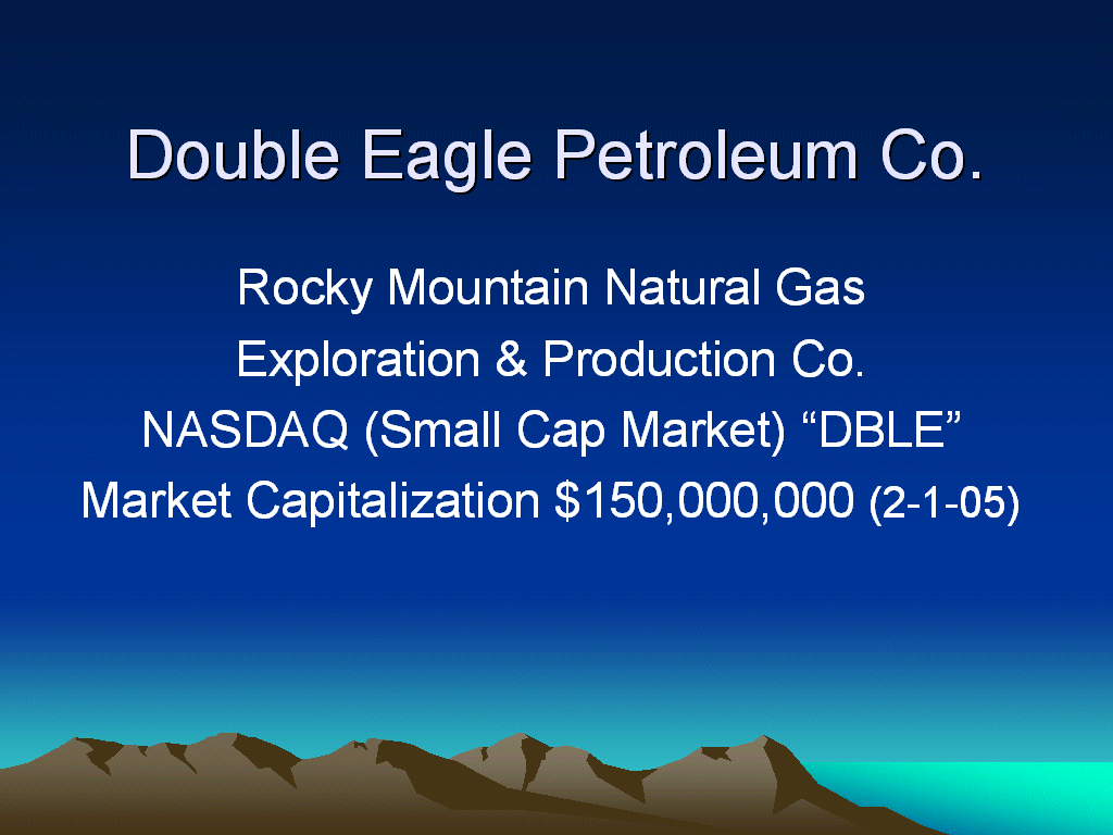 (DOUBLE EAGLE PETROLEUM CO.)