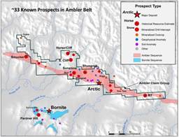 Figure 2. Location of Prospects within the Ambler VMS Belt (CNW Group|Trilogy Metals Inc.)