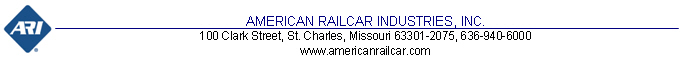 (AMERICAN RAILCAR LETTERHEAD)