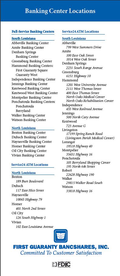 BANKING CENTER LOCATIONS