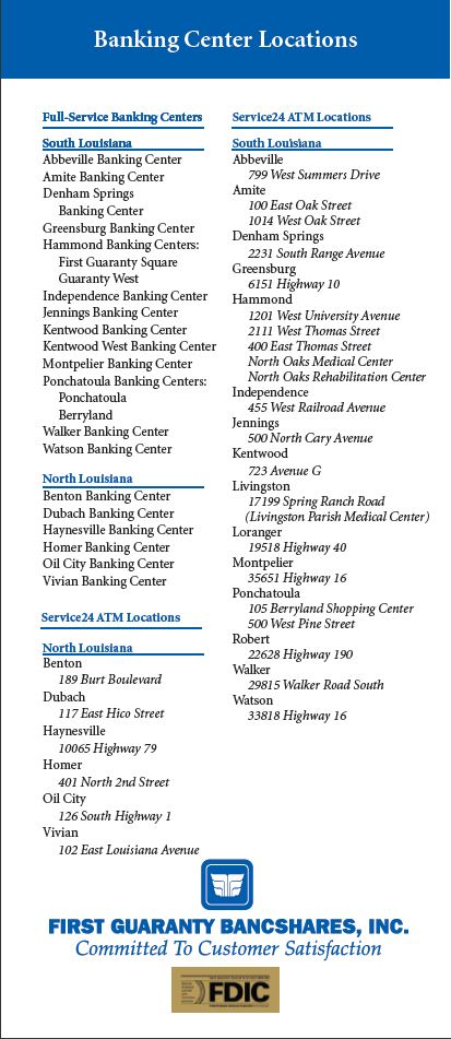 BANKING CENTER LOCATIONS